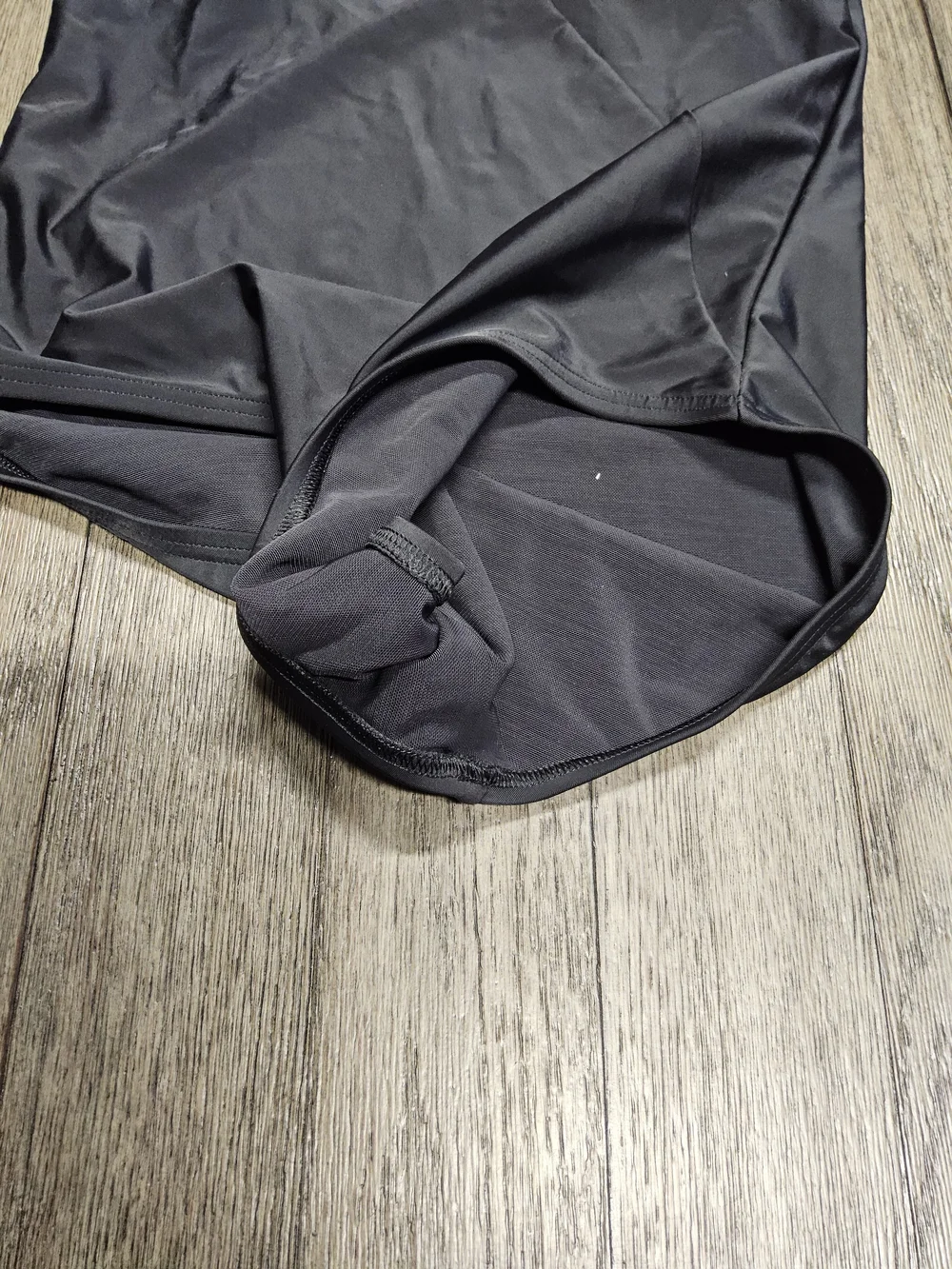 NWT Size Med 10/12  Lands' End Black One-Shoulder One-Piece Swimsuit